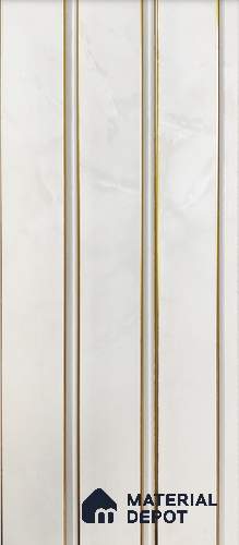 White Marble Louver  4703 8 ft x 4.8 inch Charcoal Panel - 12 mm | Suitable for Feature Wall, TV Unit & Living Room | Width is Subjected to 5% Variation