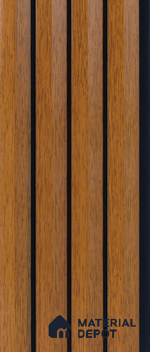 Brown Wooden Louver  4711 8 ft x 4.7 inch Charcoal Panel - 12 mm | Suitable for Feature Wall, TV Unit & Living Room | Width is Subjected to 5% Variation