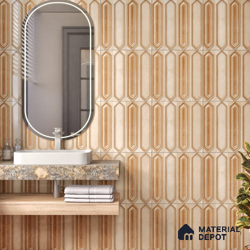Faux Subway Wall Tile TL 07525 B 12 inch x 12 inch Ceramic Glossy Finish - 9.5 mm | Suitable for Accent / Feature Walls, Bathroom, Kitchen Wall & Backsplashes | Please Expect a Slight Variation of Pattern