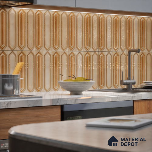 Faux Subway Wall Tile TL 07525 B 12 inch x 12 inch Ceramic Glossy Finish - 9.5 mm | Suitable for Accent / Feature Walls, Bathroom, Kitchen Wall & Backsplashes | Please Expect a Slight Variation of Pattern