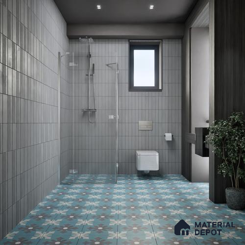 Moroccan Floor & Wall Tile TL 07311 Ocean Motif 1 ft x 1 ft Ceramic Matte Finish - 9 mm | Suitable For Kitchen, Bathroom, Living Area | Please Expect a Slight Variation of Pattern
