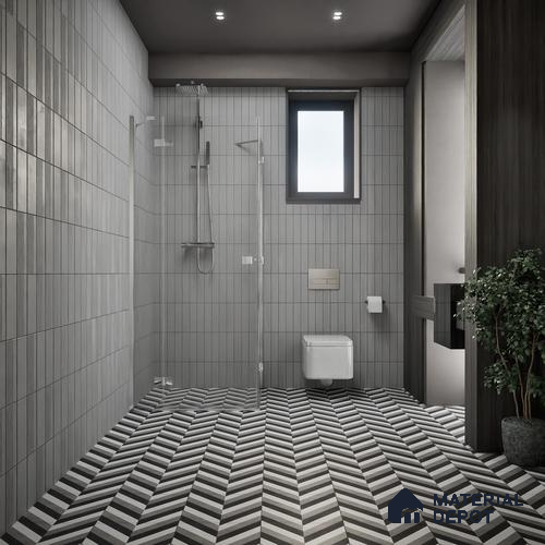 Moroccan Floor & Wall Tile TL 07310 Mono Chevron 1 ft x 1 ft Ceramic Matte Finish - 9 mm | Suitable For Kitchen, Bathroom, Living Area | Please Expect a Slight Variation of Pattern
