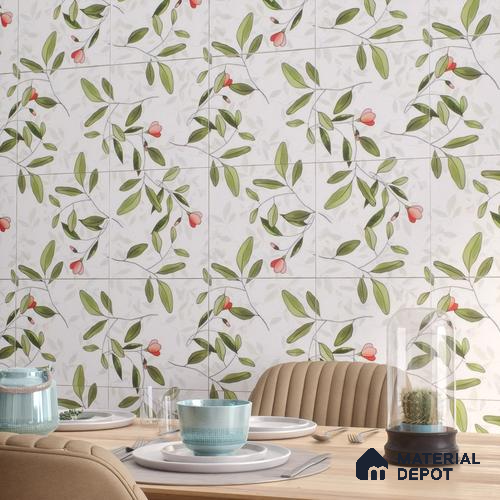 Moroccan Floor & Wall Tile TL 07326 D Soft Twig 1 ft x 1 ft Ceramic Matte Finish - 9 mm | Suitable For Kitchen, Bathroom, Dining Area | Please Expect a Slight Variation of Pattern