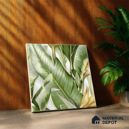 Moroccan Floor & Wall Tile TL 07325 B Verde Tropic 1 ft x 1 ft Ceramic Matte Finish - 9 mm | Suitable For Kitchen, Bathroom, Dining Area | Please Expect a Slight Variation of Pattern