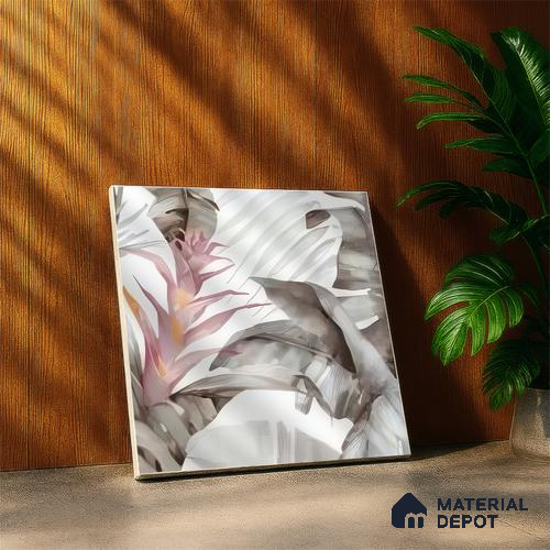 Moroccan Floor & Wall Tile TL 07324 B Muted Bloom 1 ft x 1 ft Ceramic Matte Finish - 9 mm | Suitable For Kitchen, Bathroom, Dining Area | Please Expect a Slight Variation of Pattern