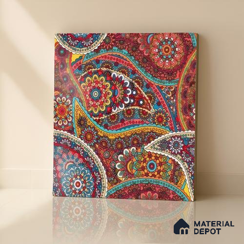 Moroccan Floor & Wall Tile TL 07319 Crimson Bloom 1 ft x 1 ft Ceramic Matte Finish - 9 mm | Suitable For Kitchen, Bathroom, Living Area | Please Expect a Slight Variation of Pattern