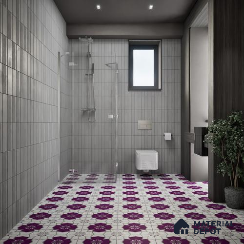 Moroccan Floor & Wall Tile TL 07297 Amethyst Star 1 ft x 1 ft Ceramic Matte Finish - 9 mm | Suitable For Kitchen, Bathroom, Living Area | Please Expect a Slight Variation of Pattern