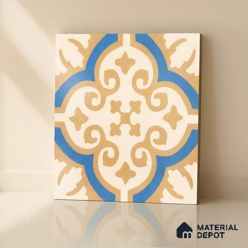 Moroccan Floor & Wall Tile TL 07315 Royal Dune 1 ft x 1 ft Ceramic Matte Finish - 9 mm | Suitable For Kitchen, Bathroom, Living Area | Please Expect a Slight Variation of Pattern