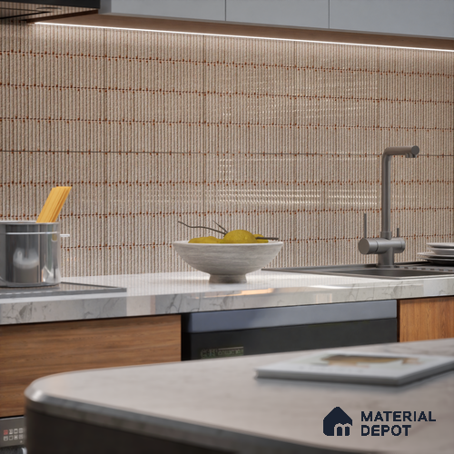 TL 07173 F Blend Cosmo Taupе 1 ft x 1 ft Glossy Finish Ceramic Tile - 10 mm | Please Expect a Slight Variation of Pattern