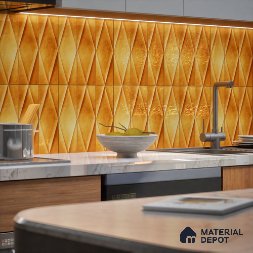 TL 07182 D Plaka Cosmo Gold 1 ft x 1 ft Glossy Finish Ceramic Tile - 10 mm