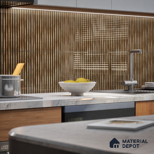 TL 07177 B Liner Cosmo Bronze 1 ft x 1 ft Glossy Finish Ceramic Tile - 10 mm | Please Expect a Slight Variation of Pattern