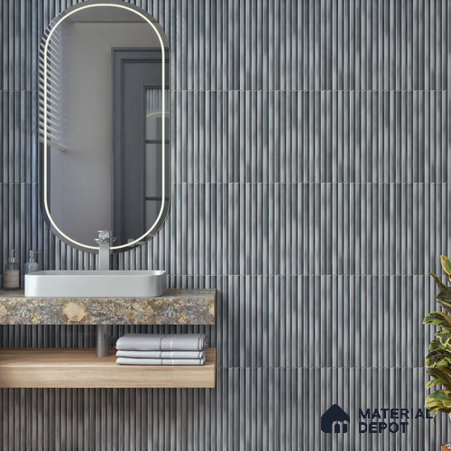 TL 07177 G Liner Cosmo Nero 1 ft x 1 ft Glossy Finish Ceramic Tile - 10 mm | Please Expect a Slight Variation of Pattern