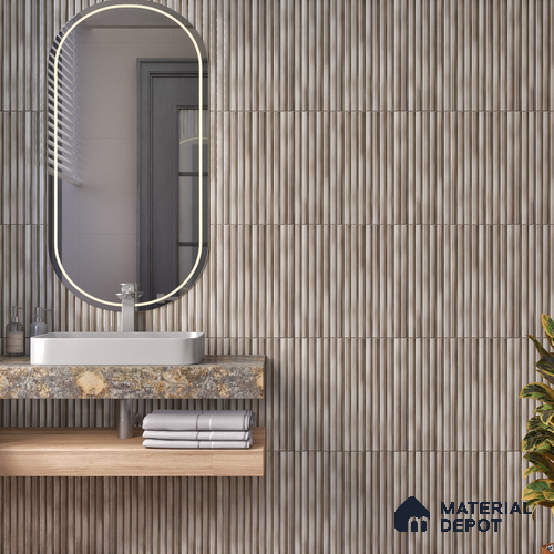 TL 07177 I Liner Cosmo Rust 1 ft x 1 ft Glossy Finish Ceramic Tile - 10 mm | Please Expect a Slight Variation of Pattern