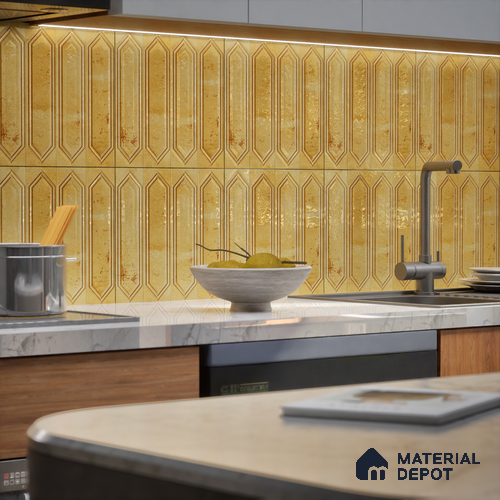 TL 07181 Picket Cosmo Amber 1 ft x 1 ft Glossy Finish Ceramic Tile - 10 mm