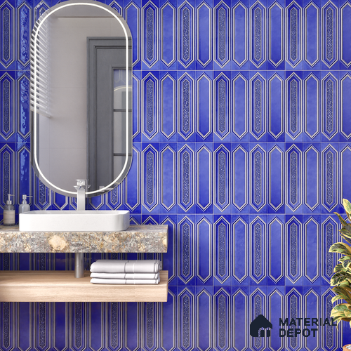 TL 07181 F Picket Cosmo Sapphire 1 ft x 1 ft Glossy Finish Ceramic Tile - 10 mm