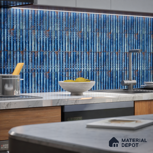 TL 07174 Bumpy Cosmo Avio 1 ft x 1 ft Glossy Finish Ceramic Tile - 10 mm | Please Expect a Slight Variation of Pattern