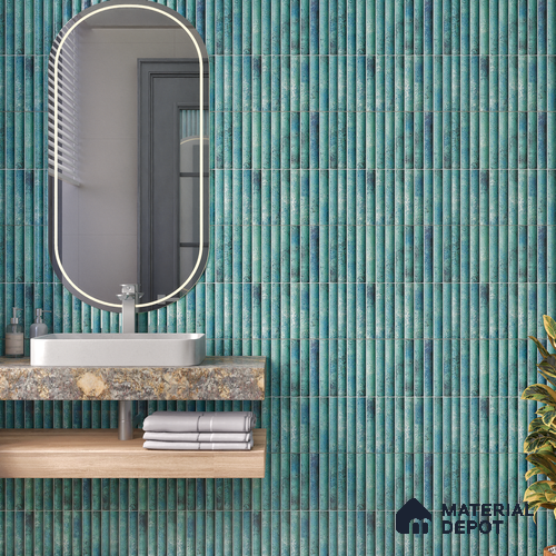 TL 07174 D Bumpy Cosmo Forest 1 ft x 1 ft Glossy Finish Ceramic Tile - 10 mm | Please Expect a Slight Variation of Pattern
