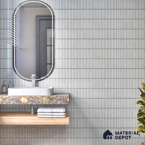 TL 07176 Kitkat Cosmo Bianco 1 ft x 1 ft Glossy Finish Ceramic Tile - 10 mm | Please Expect a Slight Variation of Pattern