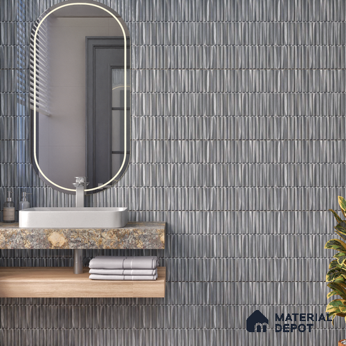 TL 07176 B Kitkat Cosmo Black 1 ft x 1 ft Glossy Finish Ceramic Tile - 10 mm | Please Expect a Slight Variation of Pattern