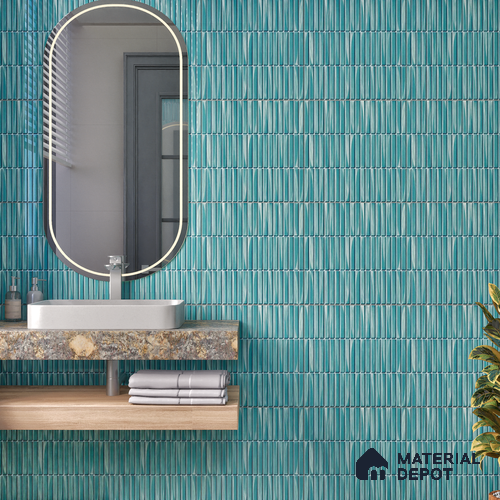 TL 07176 D Kitkat Cosmo Ocean 1 ft x 1 ft Glossy Finish Ceramic Tile - 10 mm | Please Expect a Slight Variation of Pattern