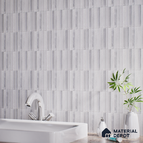 TL 07172 B Bissel Cosmo Bianco 1 ft x 1 ft Glossy Finish Ceramic Tile - 10 mm | Please Expect a Slight Variation of Pattern