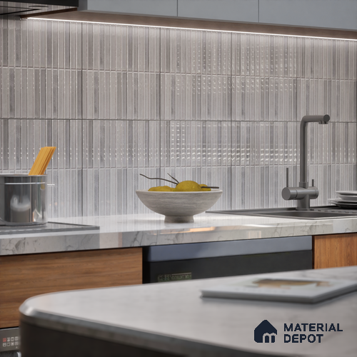 TL 07172 B Bissel Cosmo Bianco 1 ft x 1 ft Glossy Finish Ceramic Tile - 10 mm | Please Expect a Slight Variation of Pattern