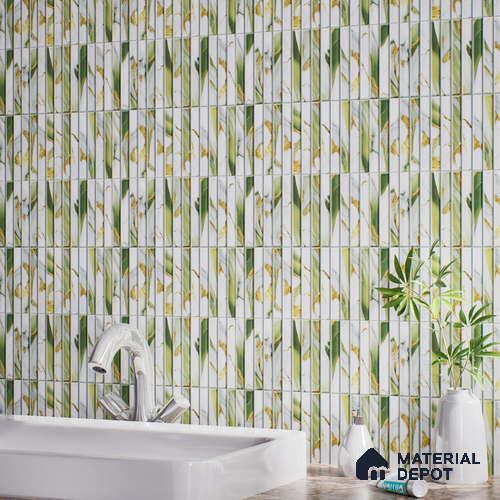 TL 07172 C Bissel Cosmo Curry 1 ft x 1 ft Glossy Finish Ceramic Tile - 10 mm | Please Expect a Slight Variation of Pattern