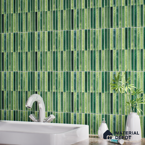 TL 07172 G Bissel Cosmo Mos 1 ft x 1 ft Glossy Finish Ceramic Tile - 10 mm | Please Expect a Slight Variation of Pattern