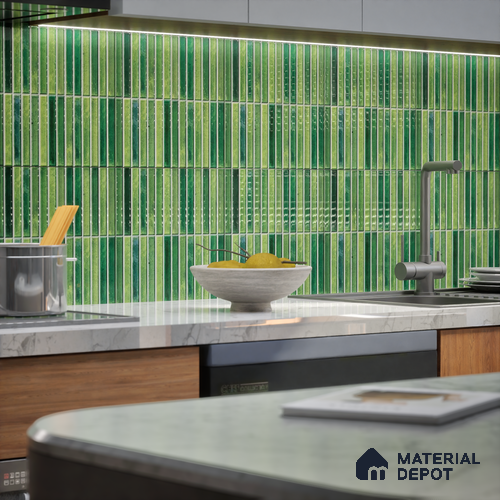 TL 07172 G Bissel Cosmo Mos 1 ft x 1 ft Glossy Finish Ceramic Tile - 10 mm | Please Expect a Slight Variation of Pattern