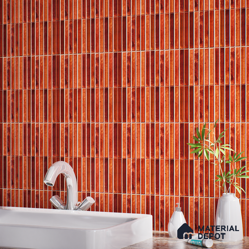 TL 07172 J Bissel Cosmo Ruby 1 ft x 1 ft Glossy Finish Ceramic Tile - 10 mm | Please Expect a Slight Variation of Pattern