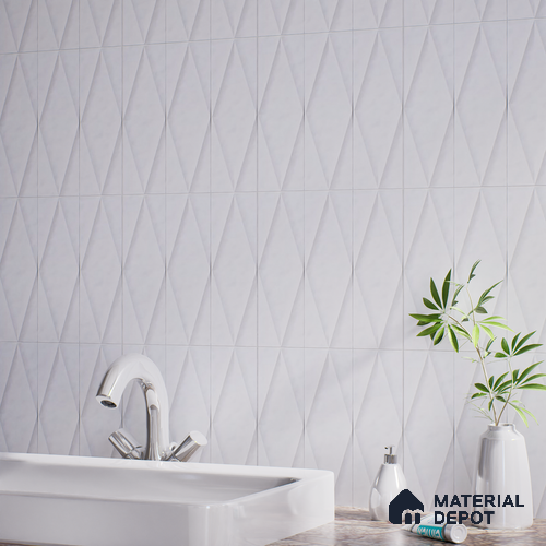 TL 07188 Plaka Nexo White 1 ft x 1 ft Matte Finish Ceramic Tile - 10 mm