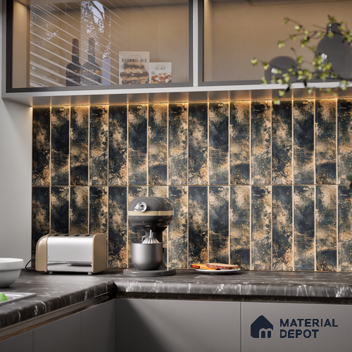 TL 07190 Tikal Nexo Ebony 1 ft x 1 ft Matte Finish Ceramic Tile - 10 mm