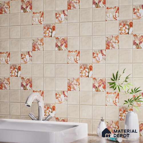 TL 07186 B Filo Nexo Berta Deco 1 ft x 1 ft Matte Finish Ceramic Tile - 10 mm