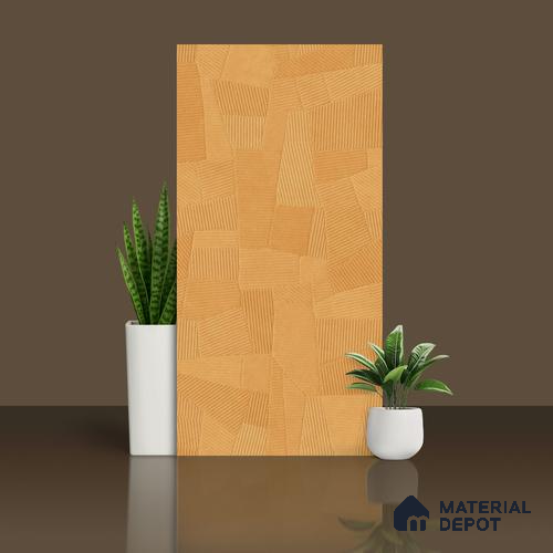 Punch Floor & Wall Tile TL 07895 Levels Melon Yellow Decor - 1 4 ft x 2 ft Matte Finish Vitrified Tile - 9 mm | Suitable For living Room, Bedroom, Bathroom