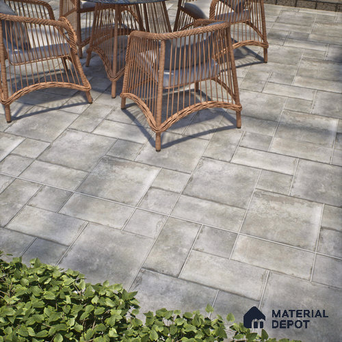 Stone Floor Tile TL 10093 C Modulo Grafite 8 x 8 inch Matte Finish Vitrified Anti Skid Tile - 12 mm | Suitable For Balcony, Patio, Outdoor