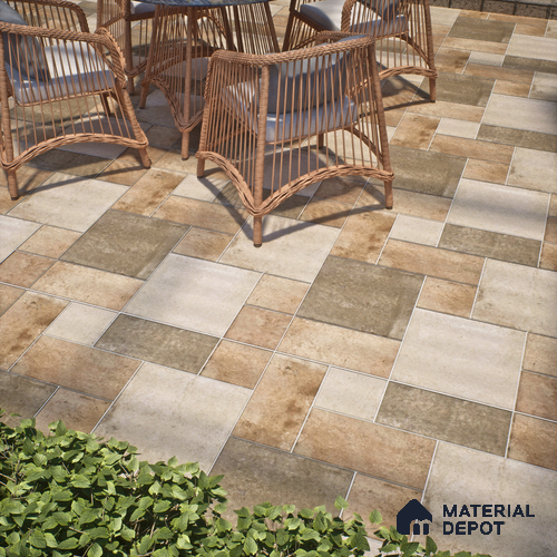 Stone Floor Tile TL 10100 C Siena Beige 8 x 8 inch Matte Finish Vitrified Anti Skid Tile - 12 mm | Suitable For Balcony, Patio, Outdoor