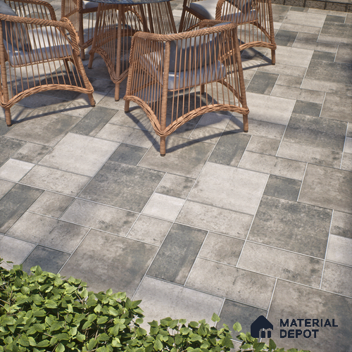 Stone Floor Tile TL 10098 C Rust Grey 8 x 8 inch Matte Finish Vitrified Anti Skid Tile - 12 mm | Suitable For Balcony, Patio, Outdoor