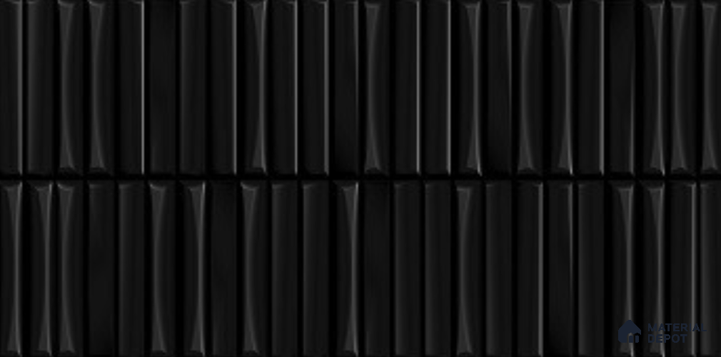 Faux Subway Wall Tile TL 11457 Coventry Shinny Black 2 ft x 1 ft Ceramic Glossy Finish Tile - 9 mm