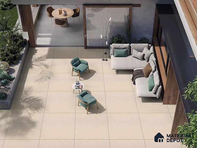 Stone Wall & Floor Tile TL 09489 Neo Crema 2 ft x 2 ft Lappato Matte Finish Vitrified Tile - 9 mm | 1 Random Design | Suitable For Living Room, Bedroom, Bathroom