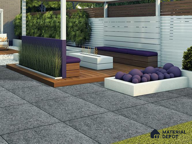 Stone Floor Tile TL 09490 B Nesto Nero 2 ft x 2 ft Full Body Matte Finish Vitrified Tile - 15 mm | 1 Random Design | Suitable For Living Room, Bedroom, Bathroom
