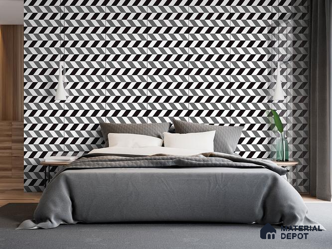 Moroccan Wall & Floor Tile TL 09467 Procal Black 2 ft x 2 ft Matte Finish Vitrified Tile - 9 mm | 1 Random Design | Suitable For Living Room, Bedroom, Bathroom | Please Expect a Slight Variation of Pattern
