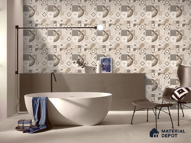 Moroccan Floor Tile TL 09463 Hannover Beige 2 ft x 2 ft Stonelo Finish Vitrified Tile - 9 mm | 1 Random Design | Suitable For Living Room, Bedroom, Bathroom | Please Expect a Slight Variation of Pattern