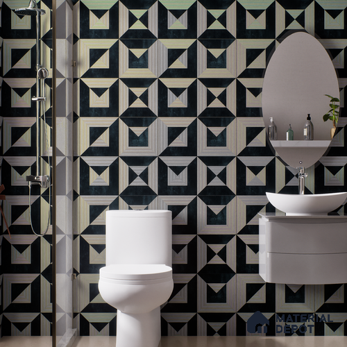 Brown Moroccan Wall & Floor Tile TL 06903 2 ft x 2 ft Vitrified Carving Matte Finish - 9 mm | Suitable for Living Room, Bedroom, Bathroom | Please Expect a Slight Variation of Pattern