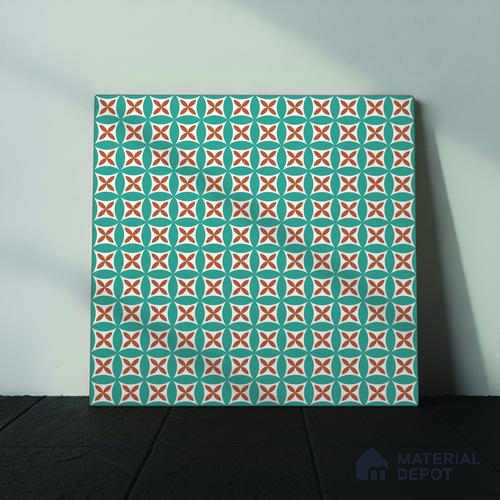 Blue Wall & Floor Tile TL 06905 2 ft x 2 ft Vitrified Carving Matte Finish - 9 mm | Suitable for Living Room, Bedroom, Bathroom