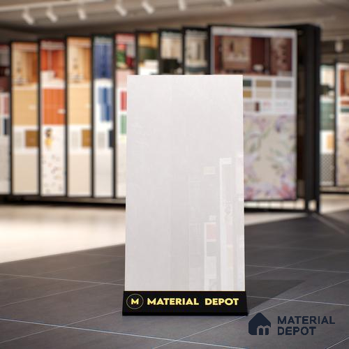 White Marble Floor & Wall Tile TL 07069 Gravier 2 ft x 4 ft Vitrified Glossy Finish - 9 mm | 6 Random Design | Suitable for Living Room, Bedroom, Bathroom