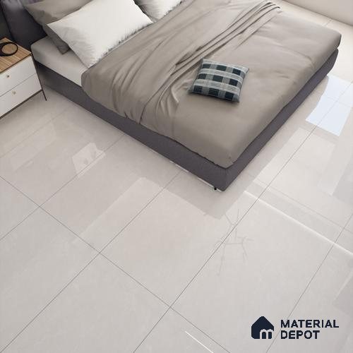 White Marble Floor & Wall Tile TL 07069 Gravier 2 ft x 4 ft Vitrified Glossy Finish - 9 mm | 6 Random Design | Suitable for Living Room, Bedroom, Bathroom