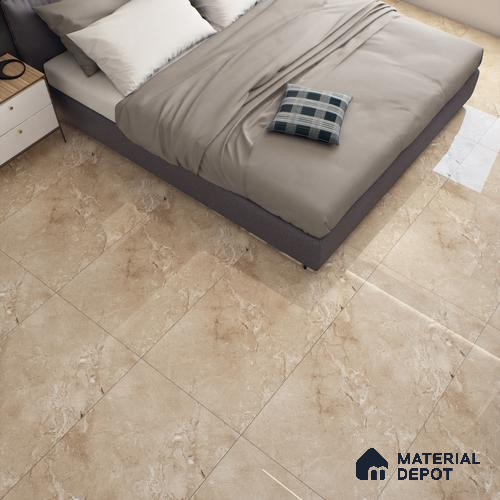 Brown Marble Floor & Wall Tile TL 07058 Gravier 2 ft x 4 ft Vitrified Glossy Finish - 9 mm | 5 Random Design | Suitable for Living Room, Bedroom, Bathroom