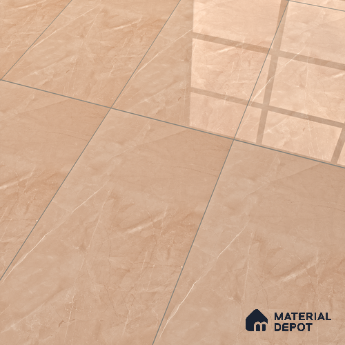 Brown Marble Floor & Wall Tile TL 07065 Gravier  2 ft x 4 ft Vitrified Glossy Finish - 9 mm | 5 Random Design | Suitable for Living Room, Bedroom, Bathroom