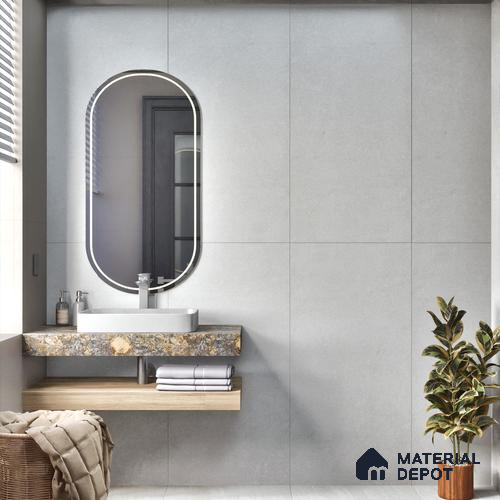 Grey Plain Wall & Floor Tile TL 06907   2 ft x 4 ft Vitrified Carving Matte Finish - 9 mm | 6 Random Design | Suitable for Living Room, Bedroom, Bathroom