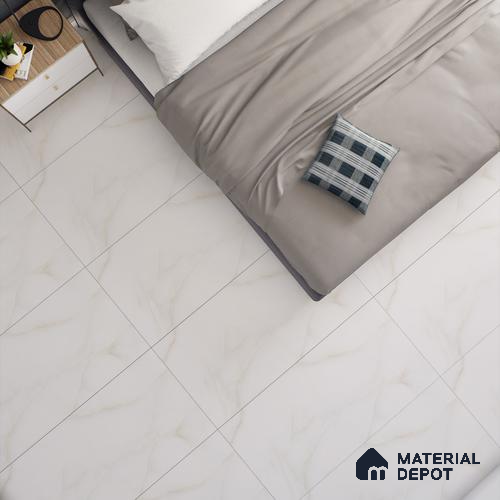 White Marble Floor & Wall Tile TL 06883 Prestige 2 ft x 4 ft Vitrified Carving Matte Finish - 9 mm | 6 Random Design | Suitable for Living Room, Bedroom, Bathroom